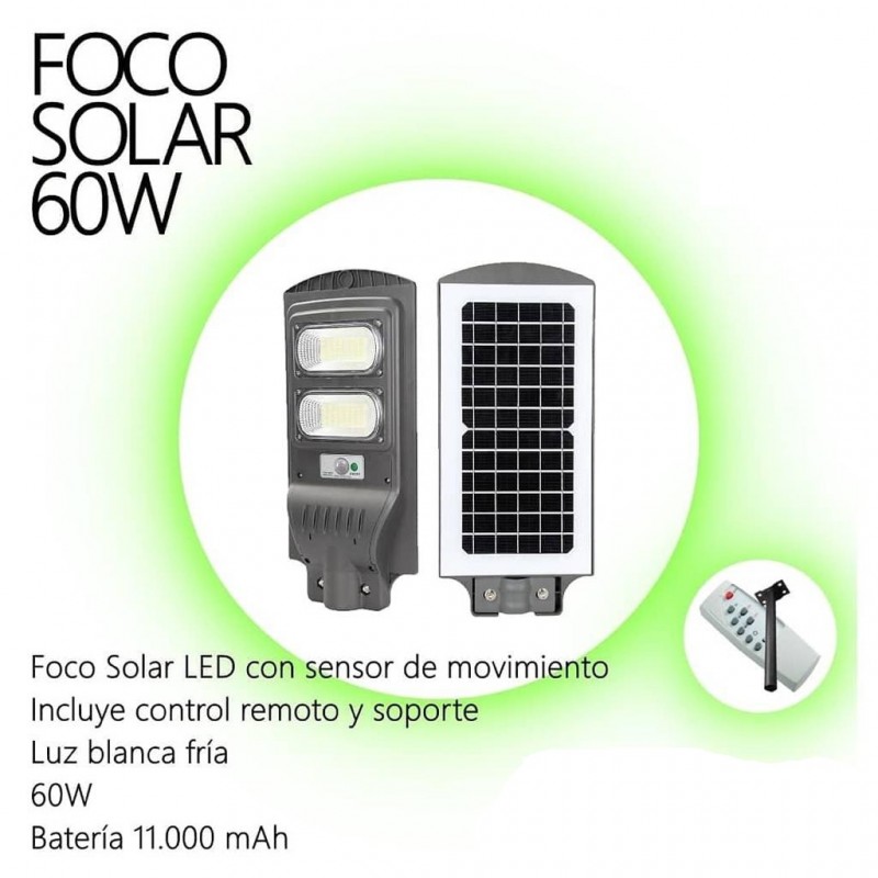 Foco solar LED 60W